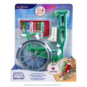 NWT - Elf On The Shelf Doll Polar Props Elfcare Mobility Set Wheelchair, Cast